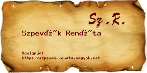 Szpevák Renáta névjegykártya