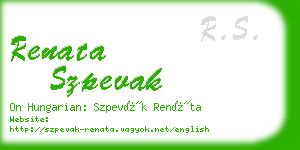 renata szpevak business card